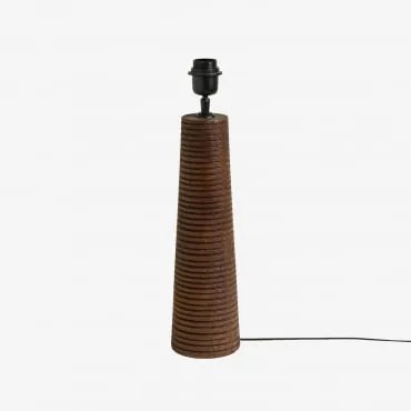 Base Para Candeeiro De Mesa ?40 Cm Em Madeira De Manga Malva ↑40 Cm & Madeira De Cabo Escuro - Sklum