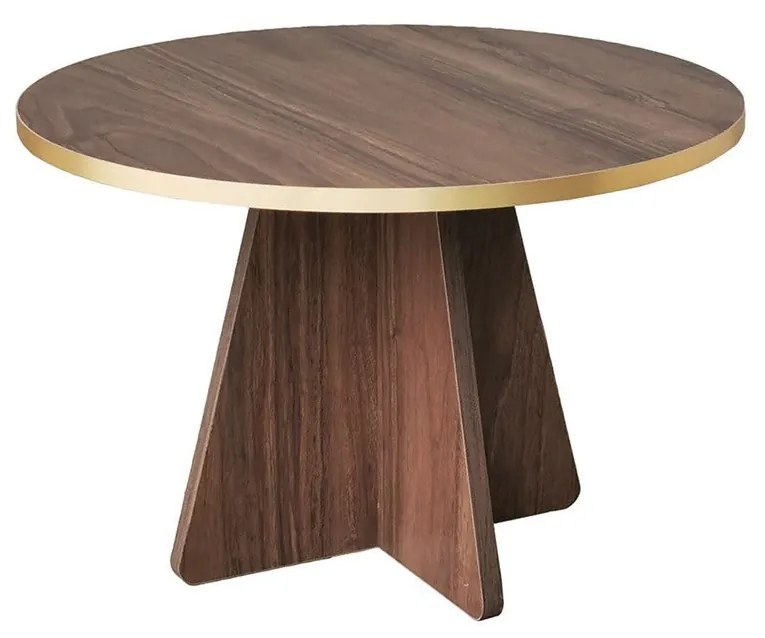 Mesa de Café Mushroom – Dourado e Nogueira – 60x40x60 cm