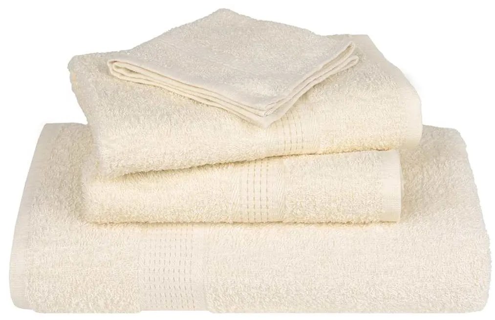 8 pcs Conjunto de toalhas 360 gsm 100% algodão creme