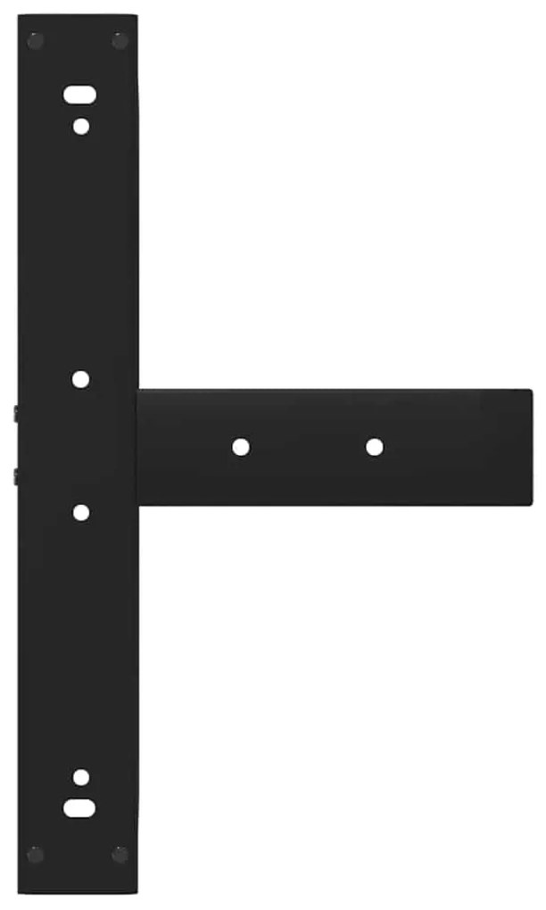 Pés de mesa de bar em forma de T, 2 peças, preto, 60x35x(100-101) cm,