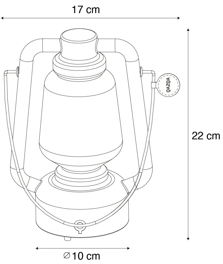 Candeeiro de mesa recarregável 22cm IP44 branco - STORM Mini