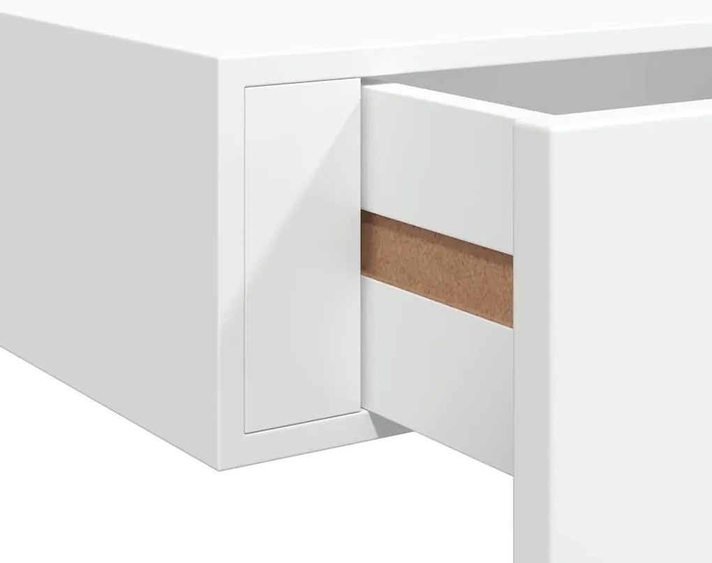 Prateleira de parede com gaveta MDF 60x23,5x10 cm branco