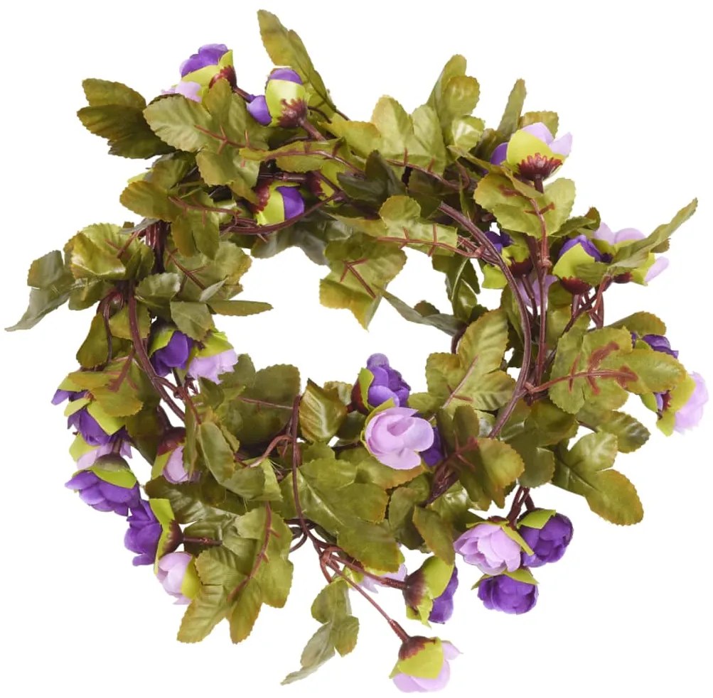 Grinaldas de flores de Natal 6 pcs 215 cm roxo claro