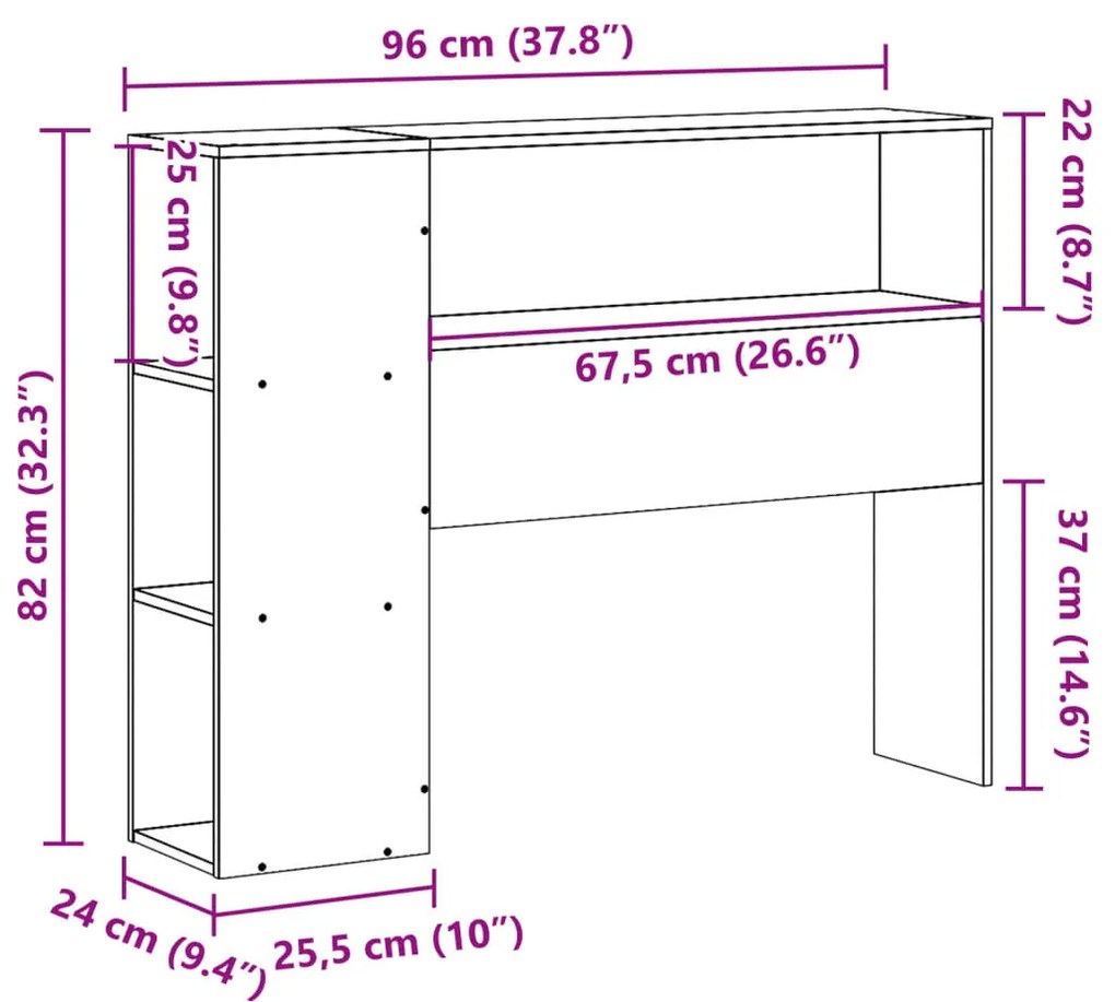 Cabeceira com arrumação 90 cm pinho maciço castanho-mel