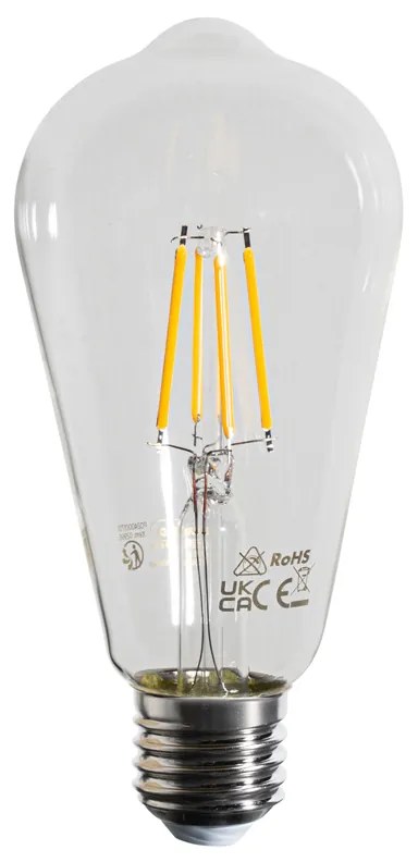 Set van 5 E27 LED lampen filament ST64 helder 4W 470 lm 2700K