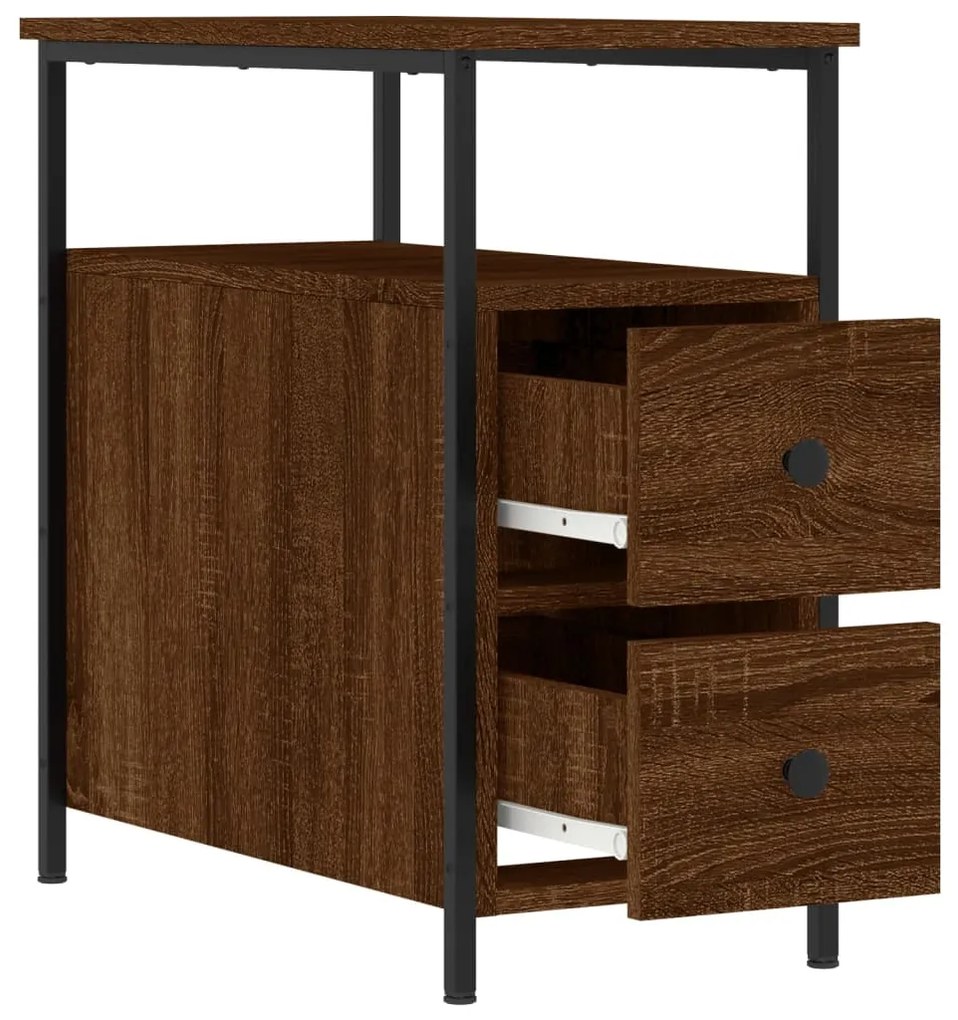 Mesas de cabeceira 2 pcs derivados madeira carvalho castanho