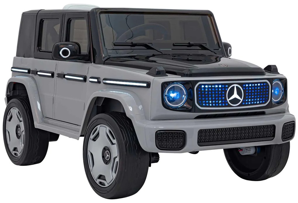 Carro elétrico para Crianças Mercedes Benz EQG 12V 4x4 Todas Espuma EVA, Assento couro ecológico Cinzento