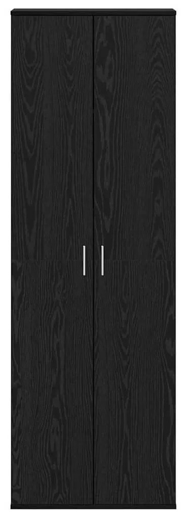 Armário Alto Carvalho Preto 60x35x180 cm Madeira de Engenharia