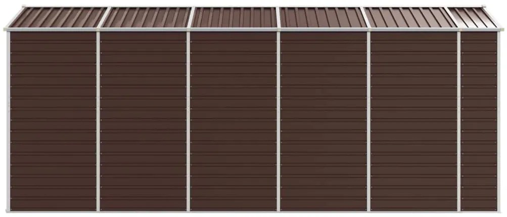 Abrigo de jardim 191x470x198 cm aço galvanizado castanho