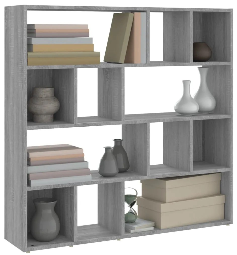 Estante/divisória 105x24x102 cm cinzento sonoma
