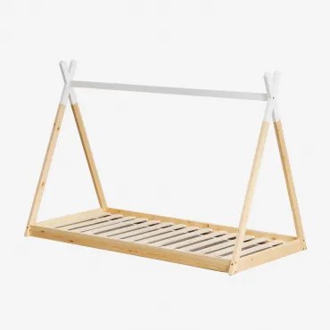 Cama Para Colchão 90 Cm Em Madeira De Pinho Typi Kids Madeira Natural & 90 X 190 Cm & Sem Colchão - Sklum