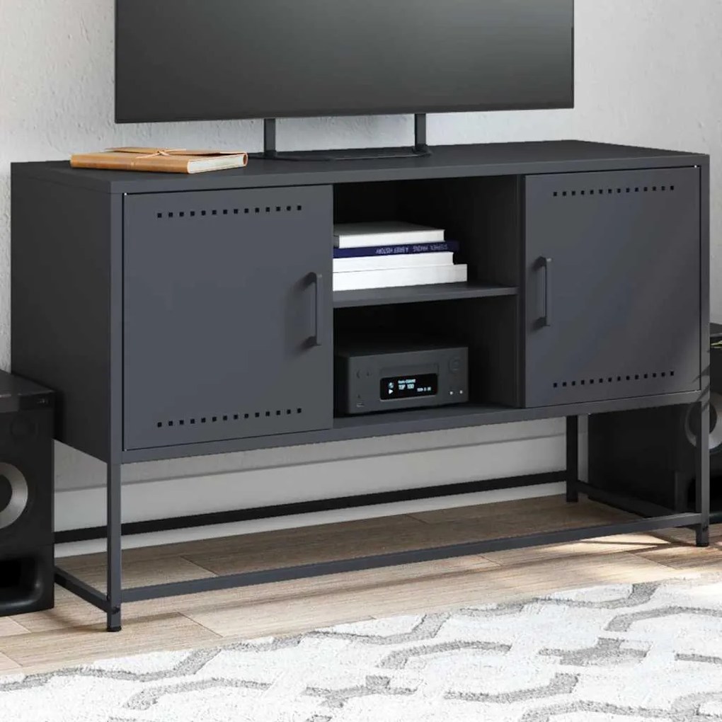 Móvel de TV 100,5x39x60,5 cm aço antracite