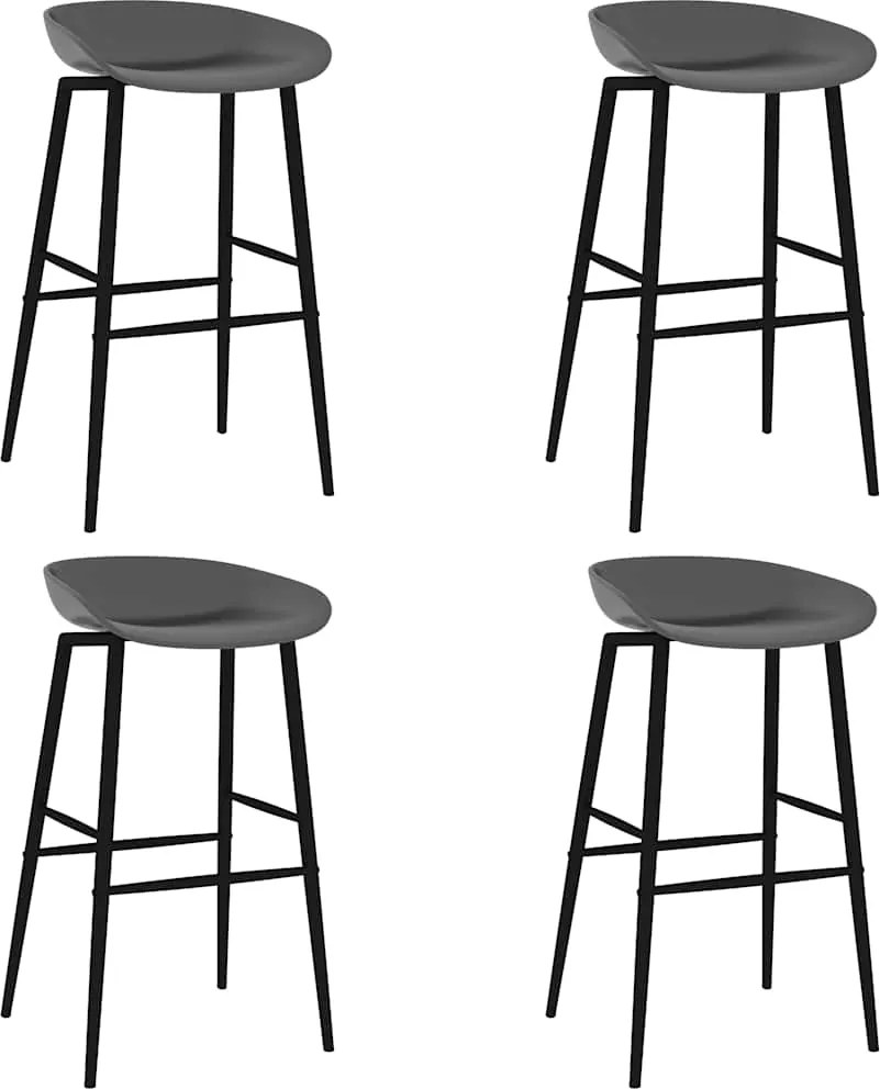 vidaXL Cadeiras de bar 4 pcs cinzento