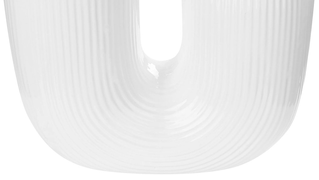 Vaso de cerâmica grés branca 23 cm MITILINI Beliani