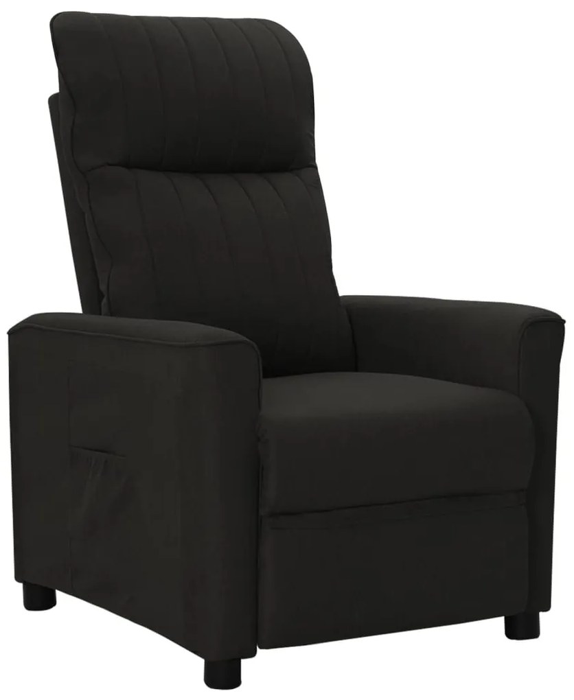 vidaXL Poltrona reclinável tecido preto