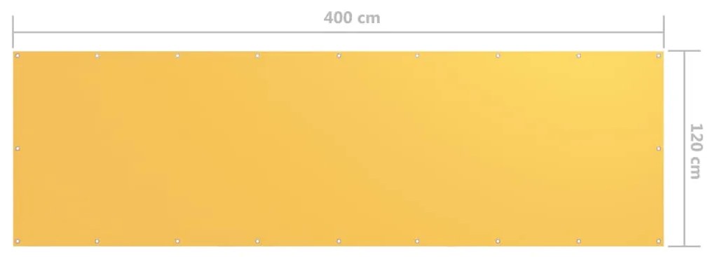Tela de varanda 120x400 cm tecido Oxford amarelo