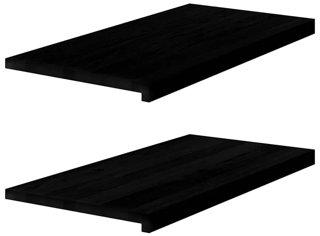 Soleiras da janela 2 pcs 80x40x2 cm carvalho castanho-escuro