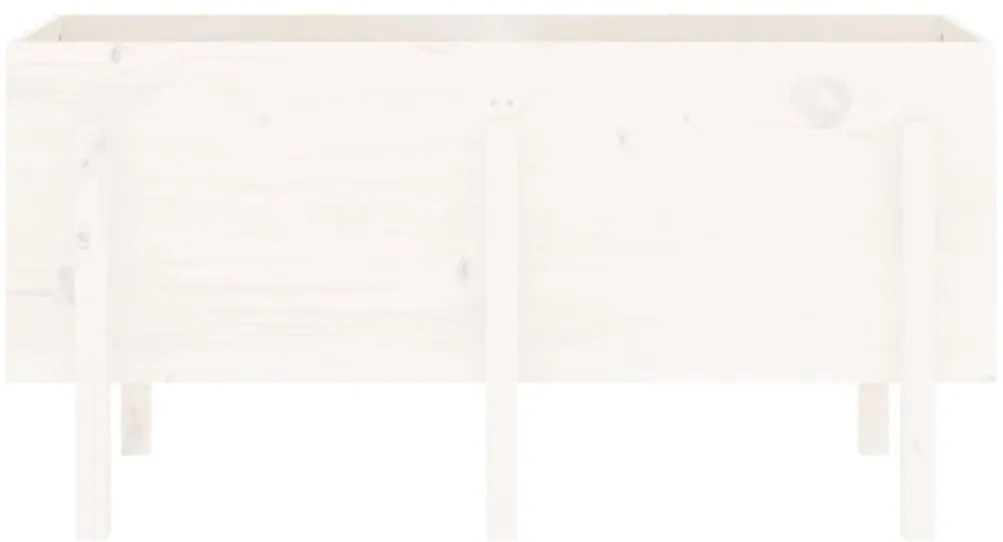 Canteiro elevado de jardim 121x50x57 cm pinho maciço branco