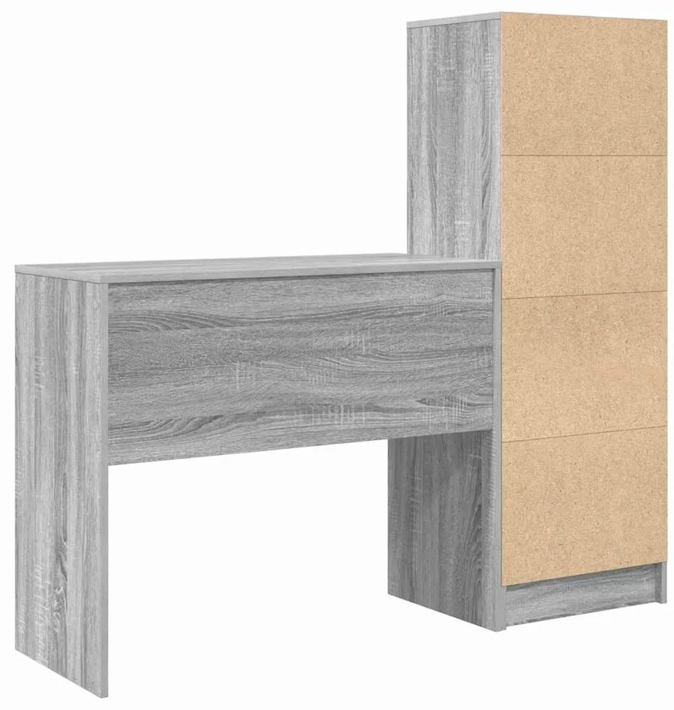 Mesa com Armazenamento Cinza Sonoma Madeira Derivada