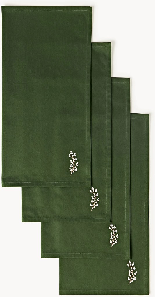 Guardanapos de Natal bordados Torry, conjunto de 4