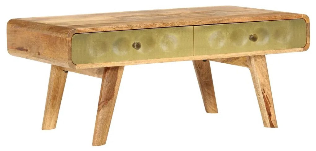 vidaXL Mesa de centro madeira de mangueira maciça 90x50x40 cm