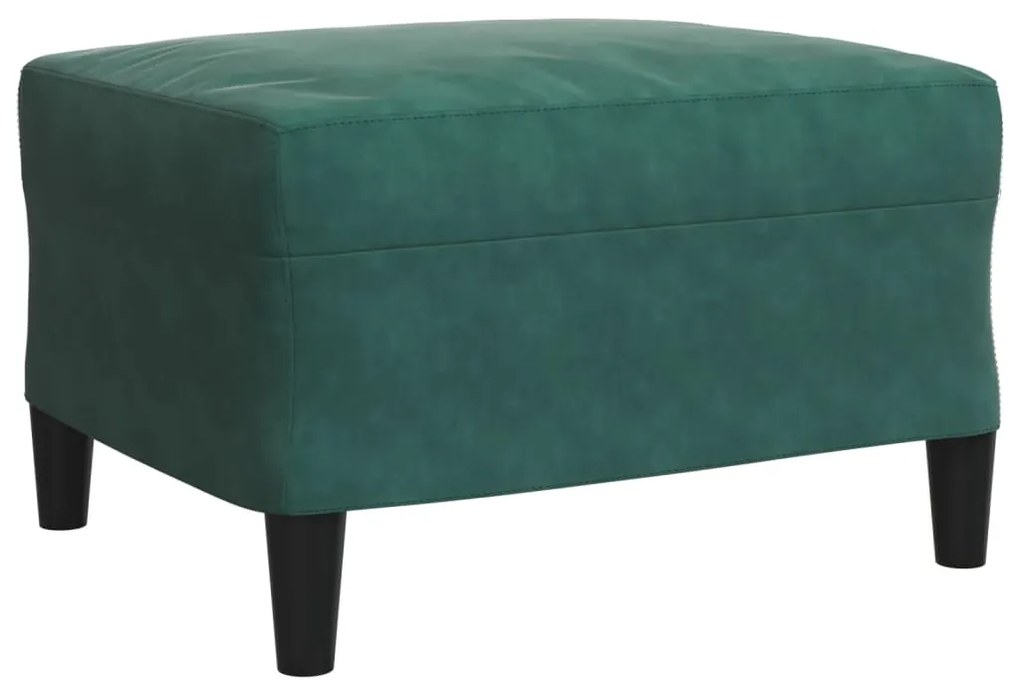 4 pcs conjunto de sofás com almofadões veludo verde-escuro