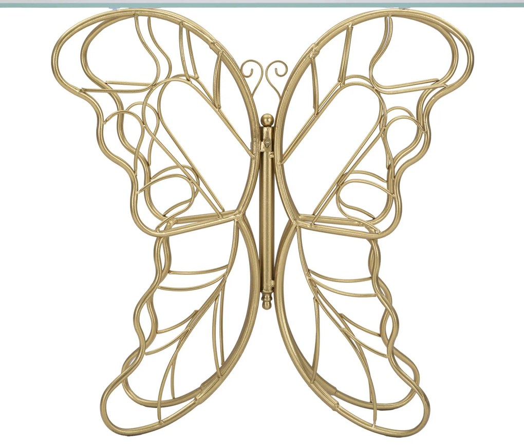 MESA CONSOLA BORBOLETA 110X40X76 CM DOURADO