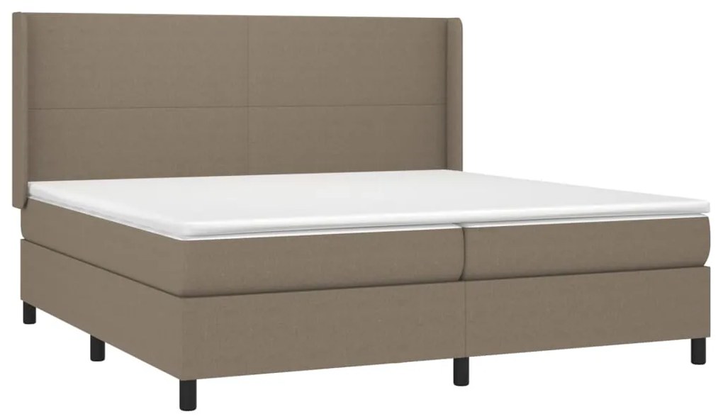 Cama com molas/colchão 200x200 cm tecido castanho-acinzentado