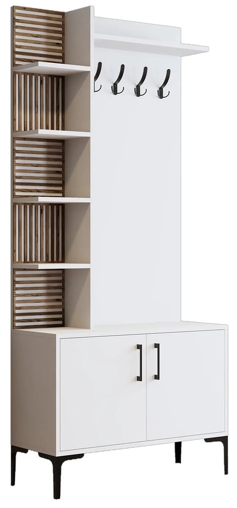 Cabide Viyana D – Branco – 90 cm x 200 cm x 35 cm