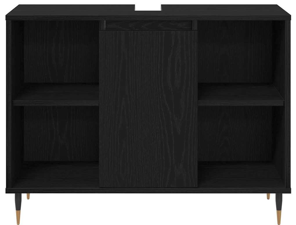Conjunto de Móveis para Casa de Banho vidaXL 3 peças Carvalho Preto Ma