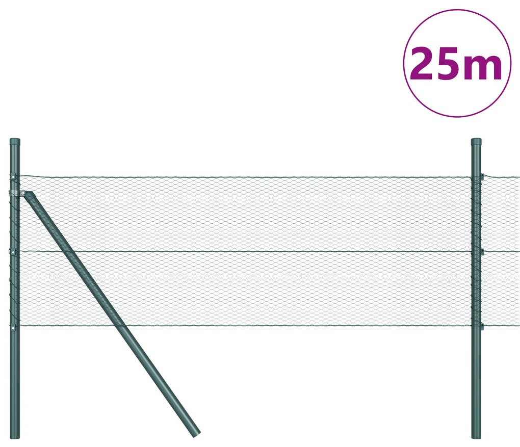 Conjunto de Cercas Conjunto de 2 Cinza Metal, Plástico 25 x 0,5 m
