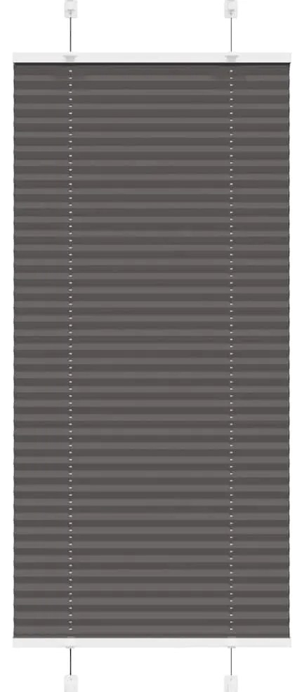 vidaXL Preto Plissada Cega 55x150 cm Largura Tecido 54,4 cm Poliéster