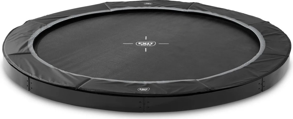 Trampolim redondo desportivo InTerra ao nível do solo ø244 cm - preto