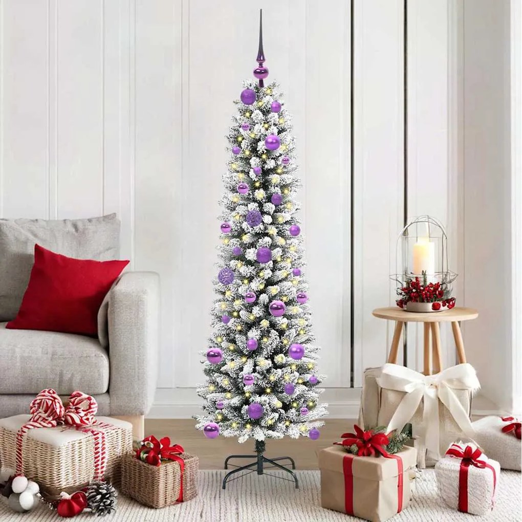 vidaXL Árvore de Natal Artificial com 150 LEDs Verde e branco 150 cm