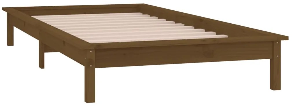 Estrutura cama +LEDs pequena solteiro 75x190cm madeira castanho