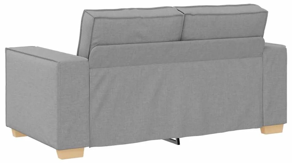 Conjunto de Sofá de 3 Peças com Almofadas em Tecido Cinza Nuvem