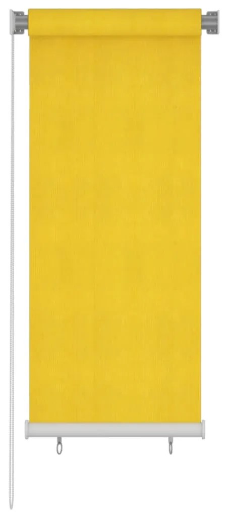 Estore de rolo para exterior PEAD 60x140 cm amarelo