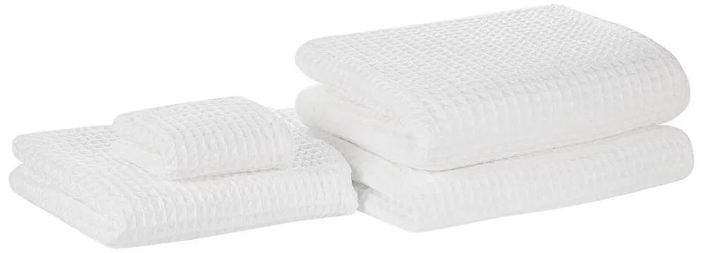 Conjunto de 4 toalhas brancas de algodão ATAI Beliani