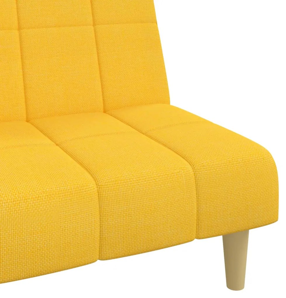 Sofá-cama de 2 lugares tecido amarelo