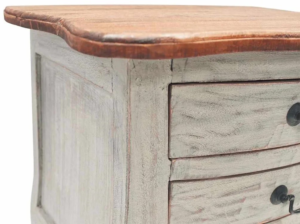 Mesa de cabeceira em madeira de mogno maciça 48x35x64 cm