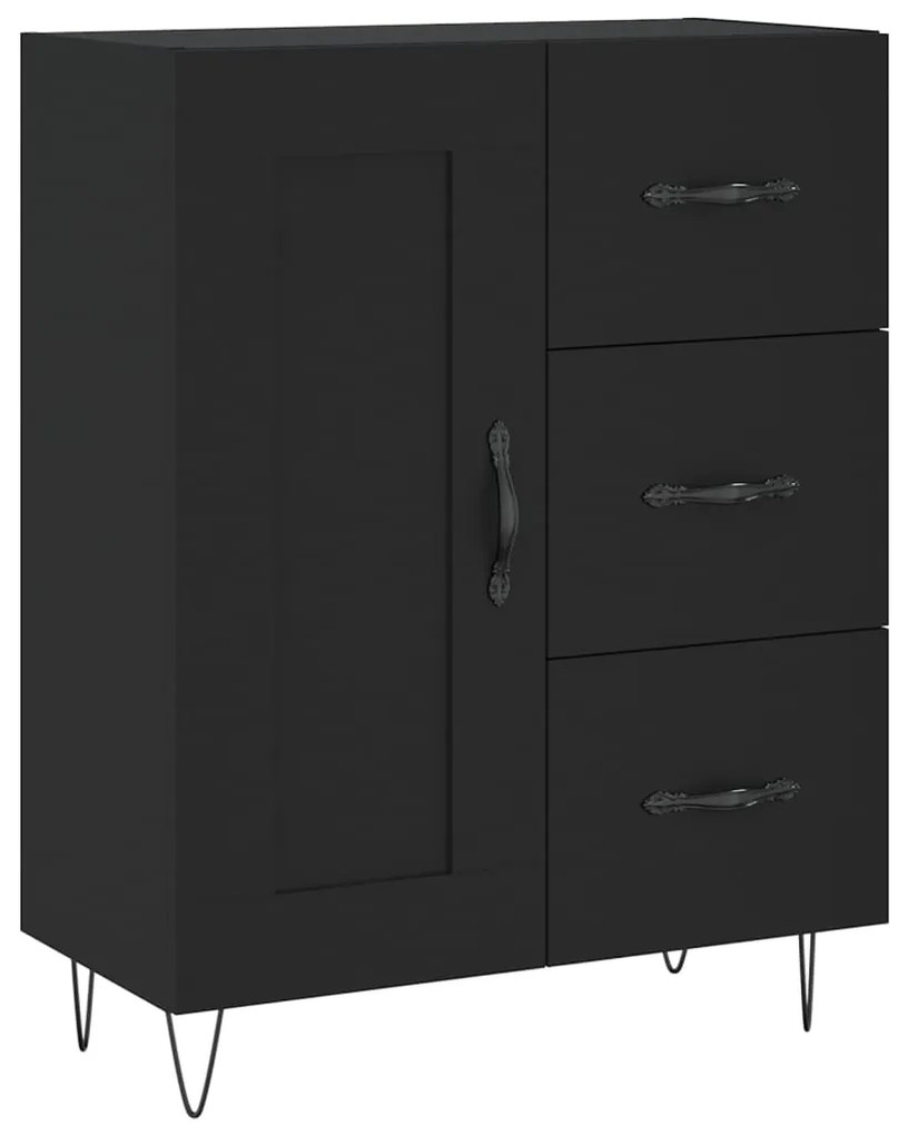 Armário alto 69,5x34x180 cm derivados de madeira preto
