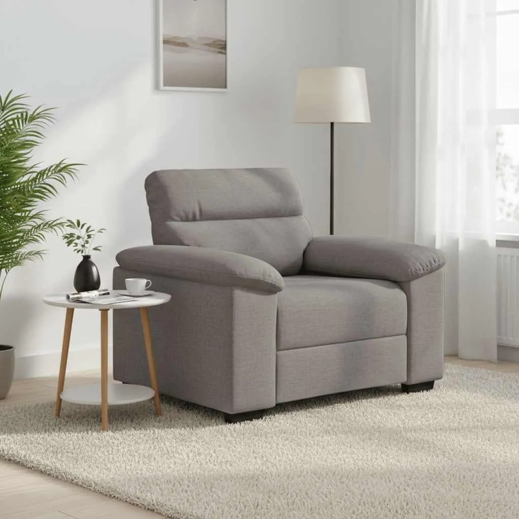 vidaXL Poltrona tecido 100x81x84 cm cinzento-acastanhado