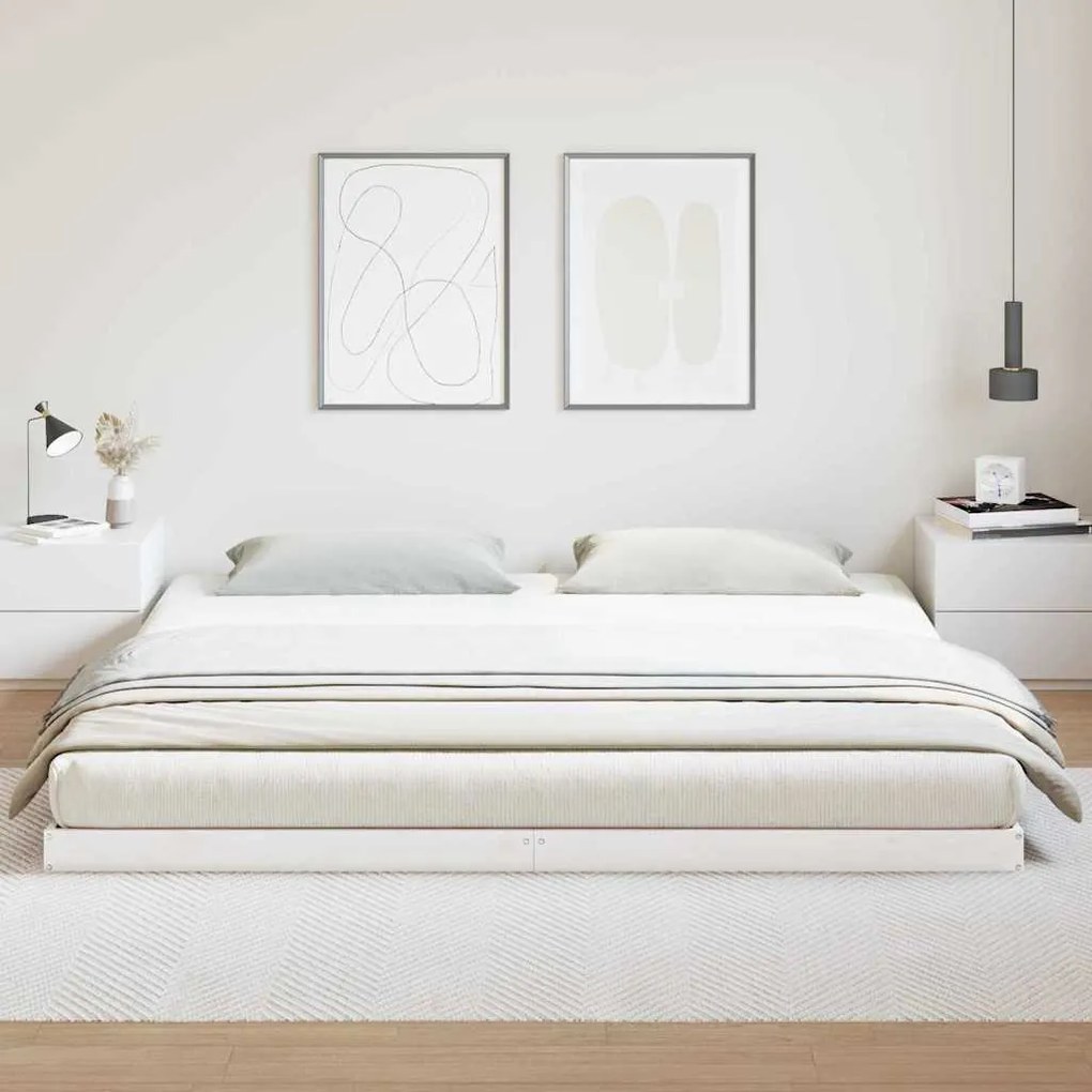 Cama Baixa vidaXL 180x210 cm Madeira Sólida de Pinus