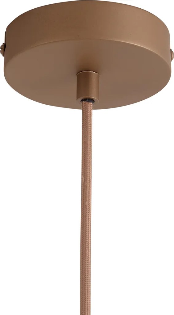 Candeeiro Pendente de Design Bronze Escuro com Vidro Âmbar - Kemner