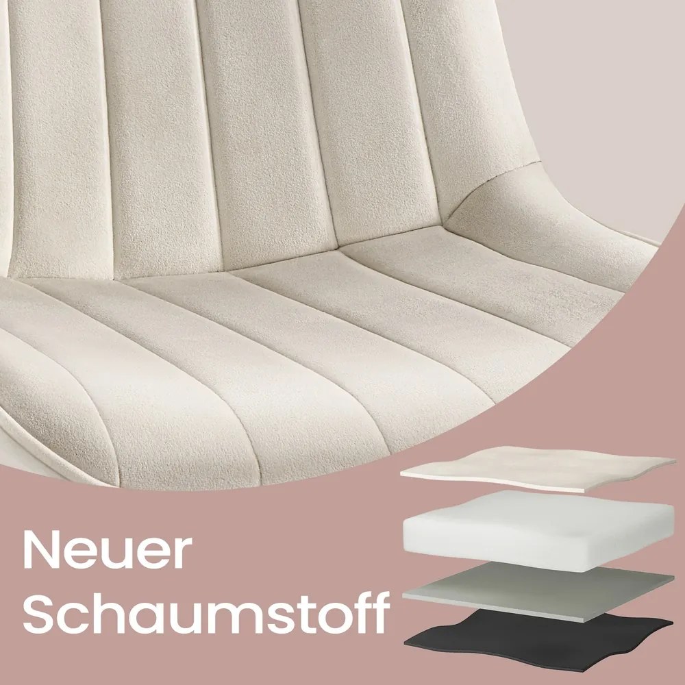 Conjunto 2 cadeiras de sala de jantar ou cozinha, pernas de aço bege-preto