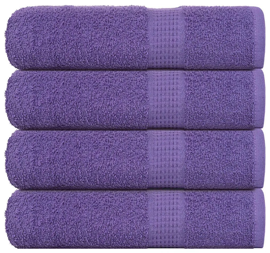 Toalhas de mãos 4 pcs 50x100 cm 360 gsm 100% algodão roxo