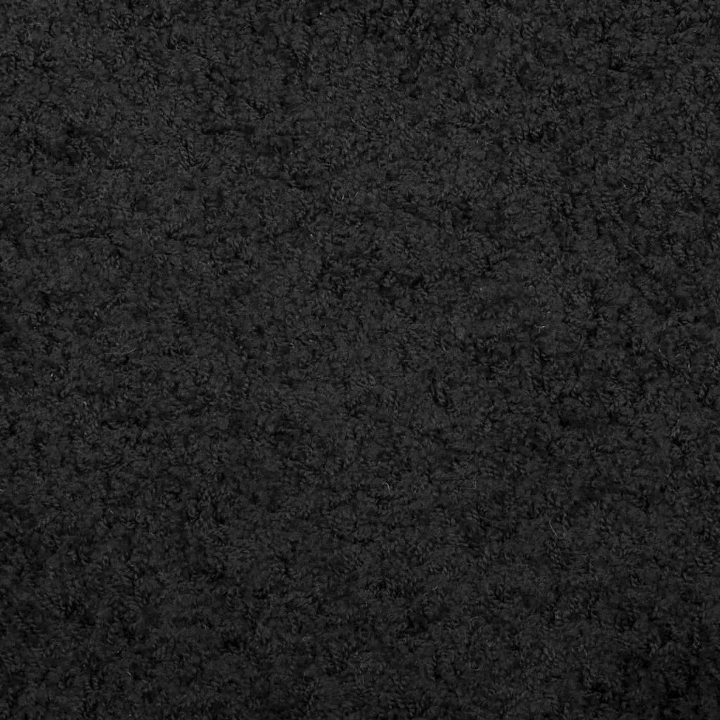 Tapete shaggy de pelo alto PAMPLONA 80x150 cm preto