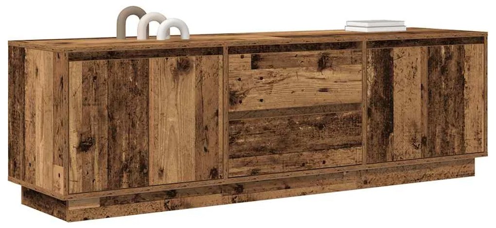 Móvel de TV com luzes LED 160,5x41x50 cm madeira velha