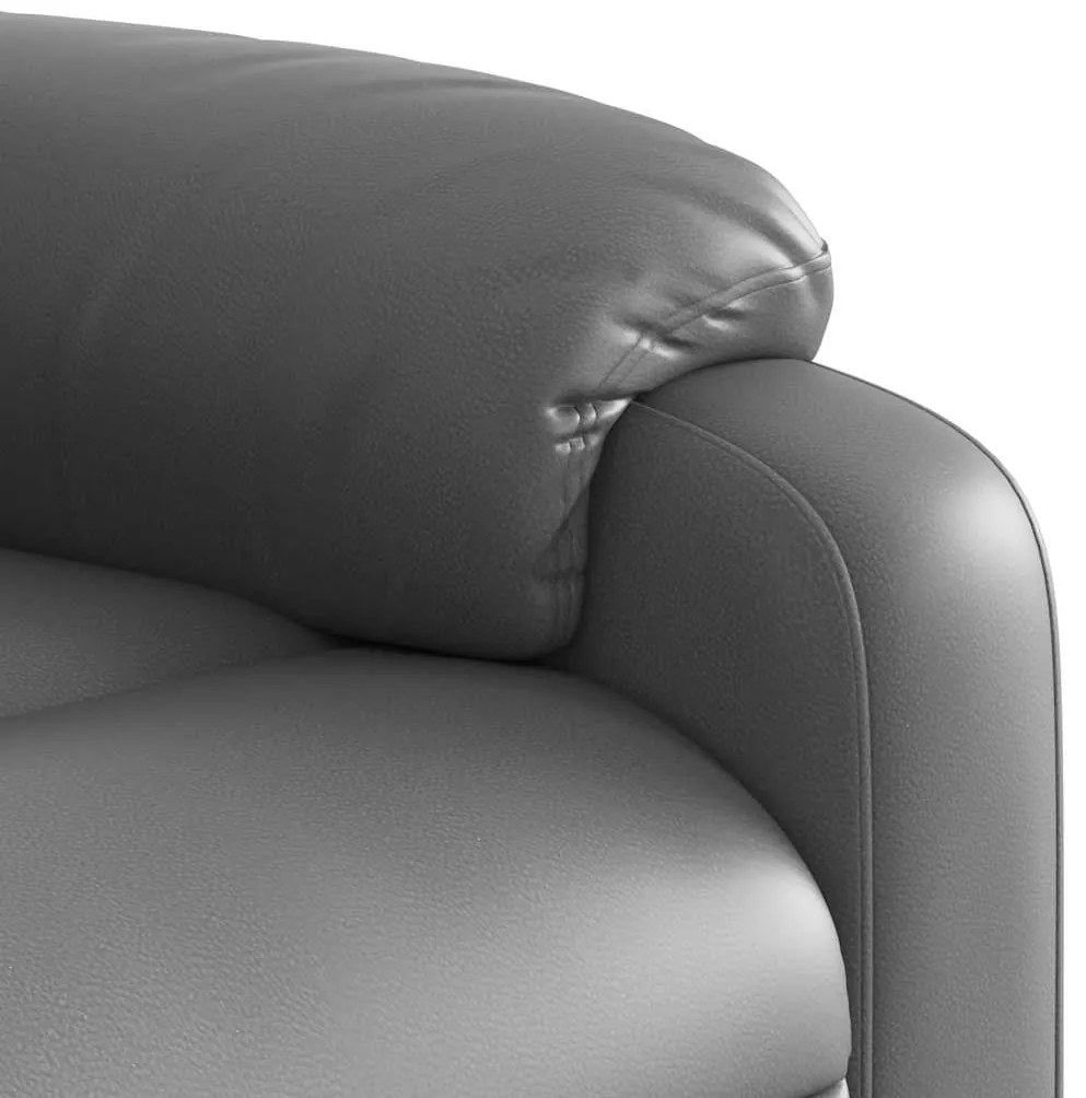 Poltrona de massagens reclinável couro artificial cinzento