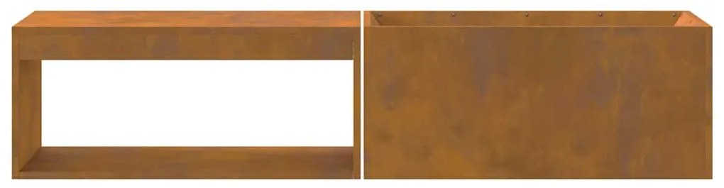Fogueira vidaXL com Armazenamento de Toras 160x45x35 cm Aço Envelhecid